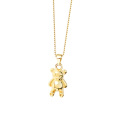 Shangjie OEM joyas Fashion Cute 18K Gold Stainless Steel Jewelry Women Kids High Quality Simple Solid Bear Necklace